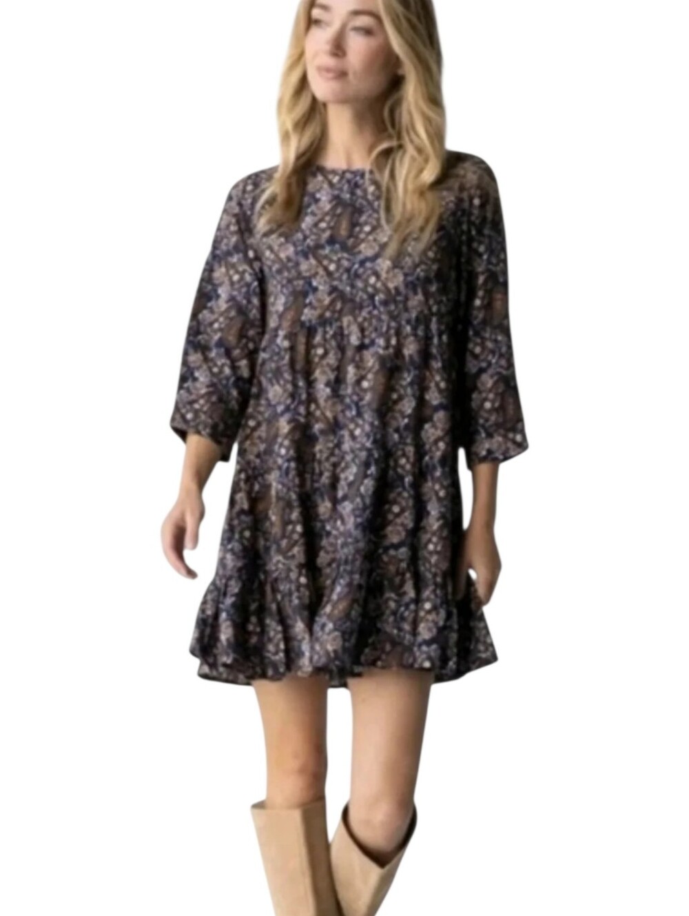 Natural Life Heidi Mini Size XL in Navy Paisley Boho Floral